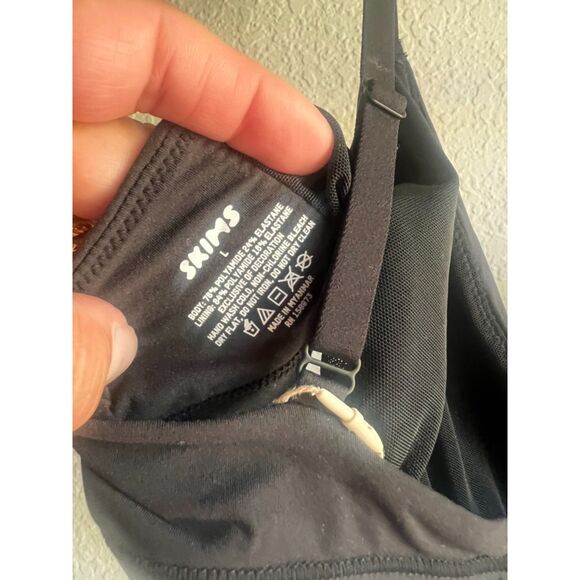 New Skims Fits Everybody Crossover Bralette - Onyx - Size Large - Picture 7 of 8